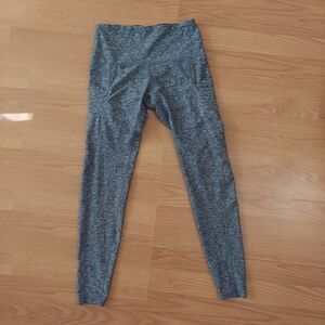 Ododos Heathered Grey 7/8 Activewear Leggings With Pockets Sz Small